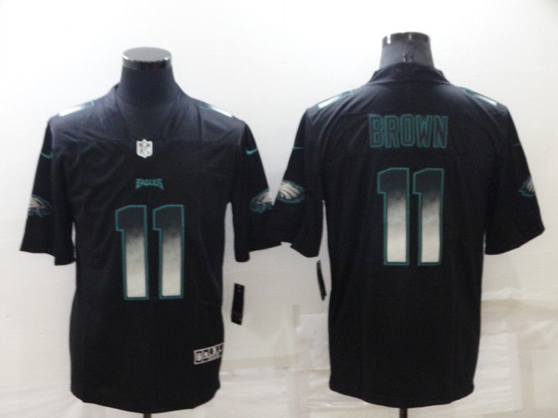 Men Philadelphia Eagles 11 Brown Black 2022 Nike Smoke Fashion Limited NFL Jersey